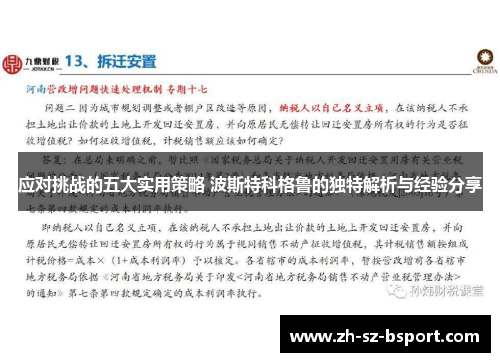 应对挑战的五大实用策略 波斯特科格鲁的独特解析与经验分享