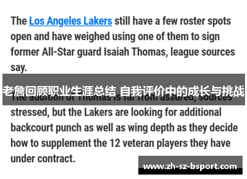 老詹回顾职业生涯总结 自我评价中的成长与挑战